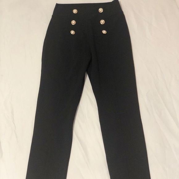 Fashion Nova Slim-fit Black Leggings w/ Pearls - Picture 1 of 3
